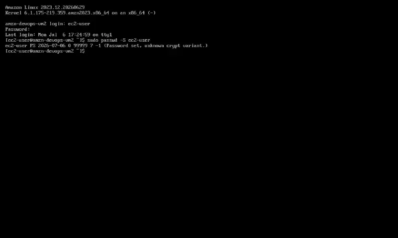 Test 2: After reboot with seed.iso still attached — passwd -S still shows PS (Password set). Cloud-Init skipped all modules.