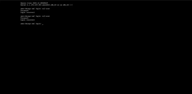 Test 3: Console login — &ldquo;Login incorrect&rdquo; repeatedly. The password that worked seconds ago is now locked.